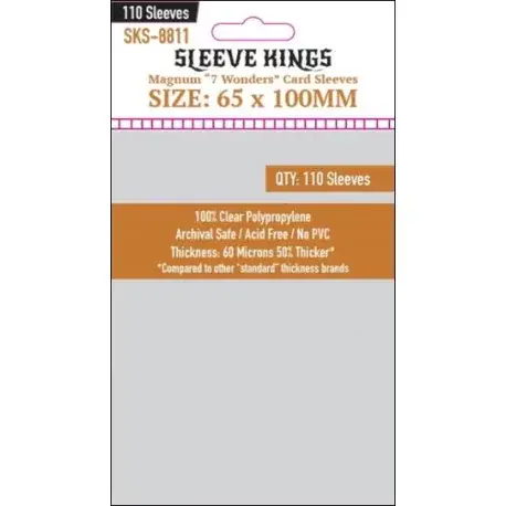 Sleeve Kings Magnum 7 Wonders kártyavédő (65x100mm, 110 db/csomag) Újdonság